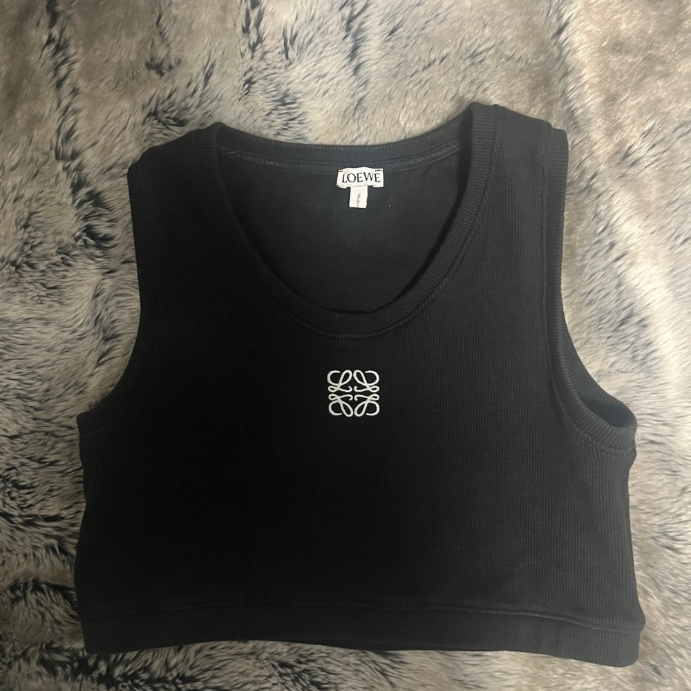 Loewe Black Logo Crop Top